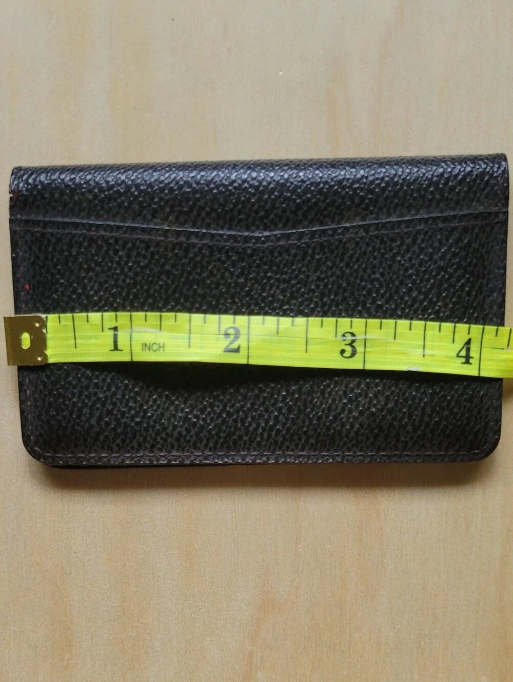 Louis Vuitton Dark Brown Card Holder Tan Interior Bifold LV
